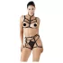 Cottelli - Decorative body harness lingerie trio (black, S-L)