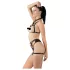 Cottelli - Decorative body harness lingerie trio (black, S-L)