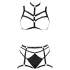 Cottelli - Decorative body harness lingerie trio (black, S-L)