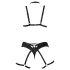 Cottelli - Decorative body harness lingerie trio (black, S-L)