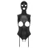 Bad Kitty - Open-Front Body Suit & Mask (Black)