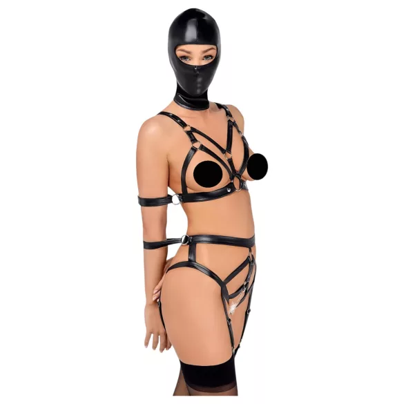 Bad Kitty - Body Harness Set and Mask (Black)