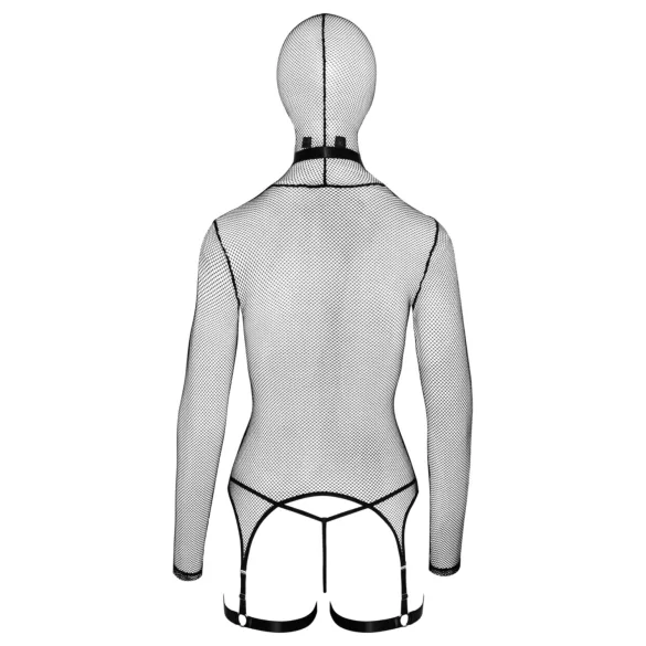 Bad Kitty - BDSM Sheer Fishnet Set with Whip (Black) - L