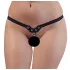 Studded and Chained Thong - Black (S-L)