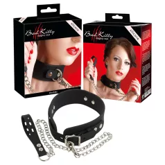 Bad Kitty - Silicone Collar with Leash (Black)