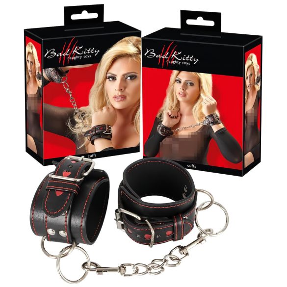 Bad Kitty - Heart-Shaped Handcuffs (Black)