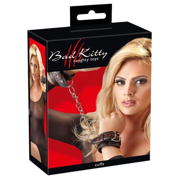 Bad Kitty - Heart-Shaped Handcuffs (Black)