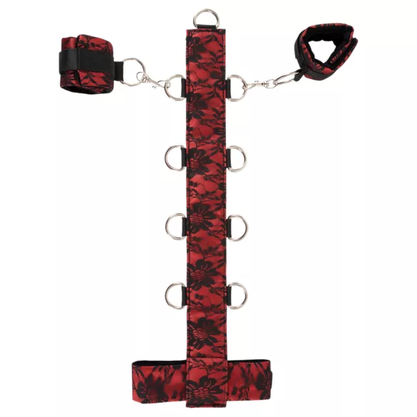 Bad Kitty - Asian Arms to Neck Bondage Set (Red-Black)