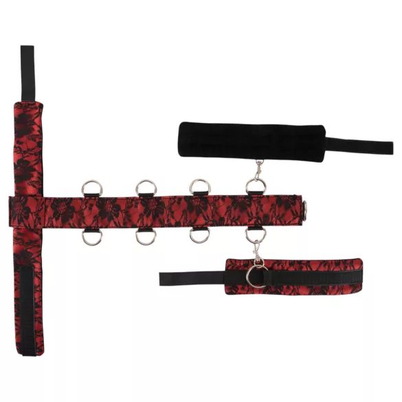 Bad Kitty - Asian Arms to Neck Bondage Set (Red-Black)