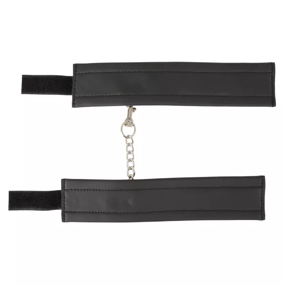 Vegan Fetish - Short Chain Handcuffs (Black)