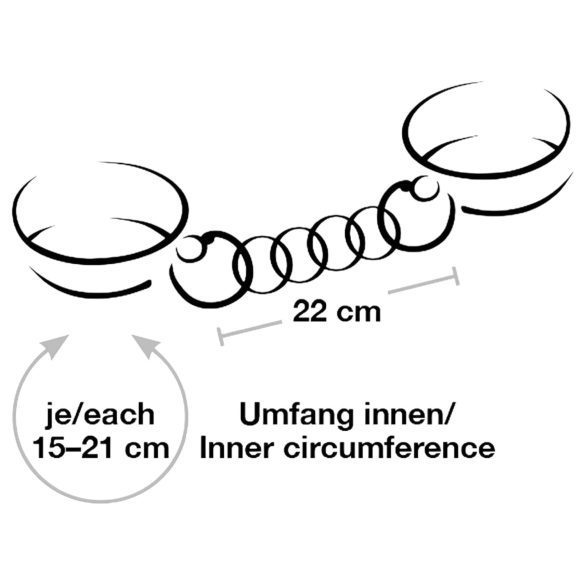 Bad Kitty - cuffs with chain (black-rose gold)