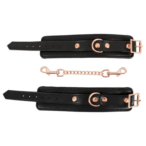 Bad Kitty - cuffs with chain (black-rose gold)