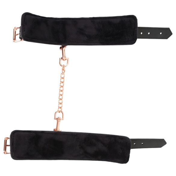 Bad Kitty - cuffs with chain (black-rose gold)