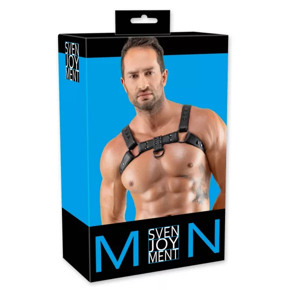 Svenjoyment - faux leather chest harness (black)