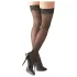 Cottelli - Black Thigh-Highs with Stripe - 3/M-L