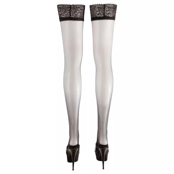 Cottelli - Satin Thigh Highs (Black)  - 2/M