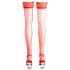 Cottelli - Red Satin Thigh-High Stockings - 5/XL