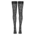 Cottelli Legwear - Black Leopard Print Thigh-Highs