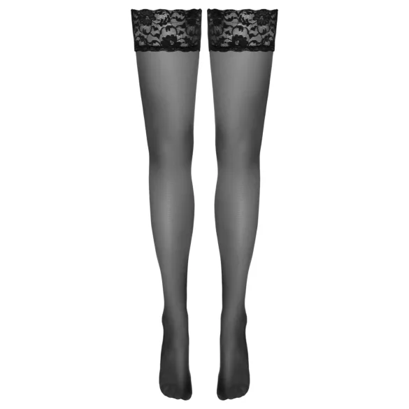 Cottelli - lace-top hold-up stockings (black) - 4