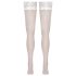 Cottelli - Lacy Floral Thigh-Highs (White) - 3/M-L
