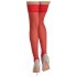 Cottelli - Lace Floral Thigh-Highs (Red) - 4/L