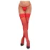 Cottelli - Lace Floral Thigh-Highs (Red) - 5/XL