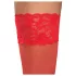 Cottelli - Lace Floral Thigh-Highs (Red) - 5/XL