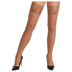 Cottelli - Lace & Floral Thigh-High Stockings (Nude)