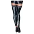 Noir - Lacy Shiny Thigh-High Stockings (Black) - M