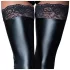 Noir - Lacy Shiny Thigh-High Stockings (Black) - M