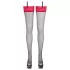 Cottelli - Black Stockings with Red Lace Trim - 7