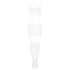 Obsessive G330 - Sheer Patterned Jumpsuit (White) - XL/2XL