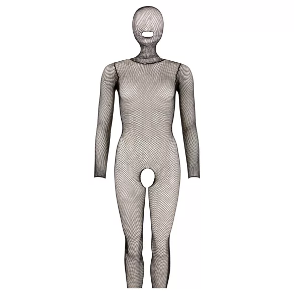 Cottelli Fantasy - Masked Open Fishnet Bodystocking (Black) - S-L