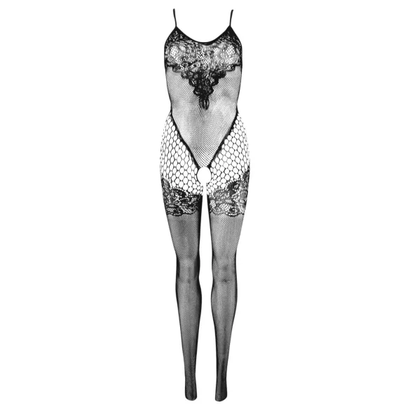 Cottelli Fantasy - open-crotch fishnet suspender bodystocking (black) - S-L