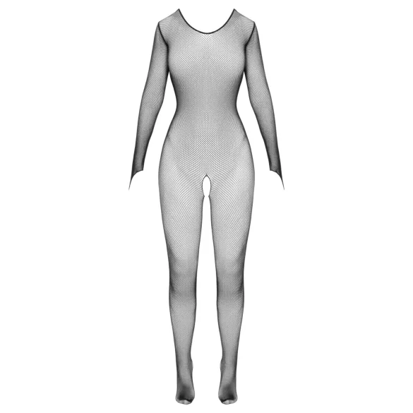 Cottelli Fantasy - long-sleeved open fishnet bodystocking (black) - S-L
