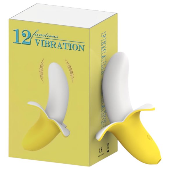 Lonely - rechargeable, waterproof, banana vibrator (yellow-white)