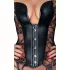 Noir - Lace Corset with Garter (Black) - M