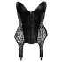 Noir - Black Leopard Print Garter Top - M