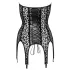 Noir - Black Leopard Print Garter Top - M