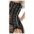 Noir - Black Leopard Print Garter Top - L
