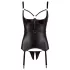 Cottelli Bondage - shiny push‑up top with cuffs (black)