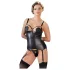 Cottelli Bondage - shiny push‑up top with cuffs (black)