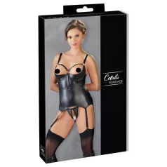   Cottelli Bondage - shiny push‑up top with cuffs (black) - XL