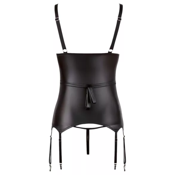 Cottelli Bondage - shiny push‑up top with cuffs (black) - XL