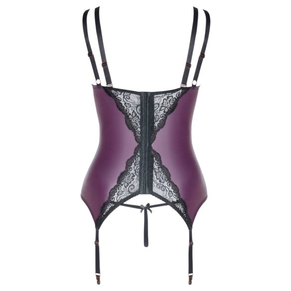 Cottelli Curves - Lace-Up Lingerie Set (Purple)