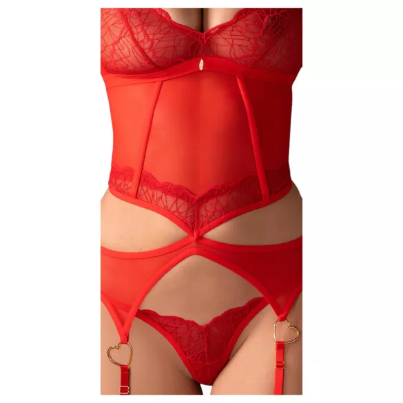 Obsessive Cupide Desire - Sheer Lace Top Set (Red)