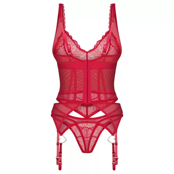 Obsessive Cupide Desire - Sheer Lace Top Set (Red)