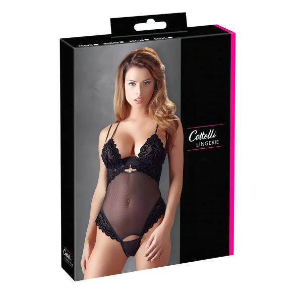 Cottelli - Velvet Adjustable Bodysuit (Black) - 80C/M