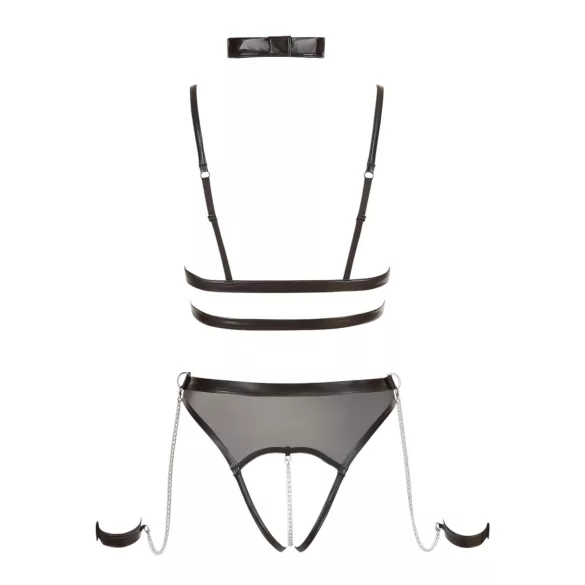 Cottelli Bondage - Strappy Open Body with Chains (Black) - L