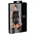 Cottelli Bondage - Shiny Sleeveless Bodysuit with Cuffs (Black) - M